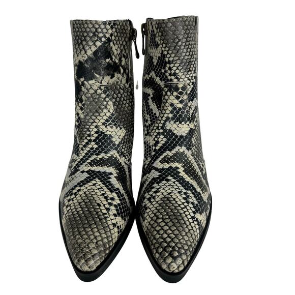 BLONDO QUE SNAKE PRINT LEATHER WATERPROOF BOOTIES IN BLACK NWOB SIZE 6.5M - Picture 3 of 12